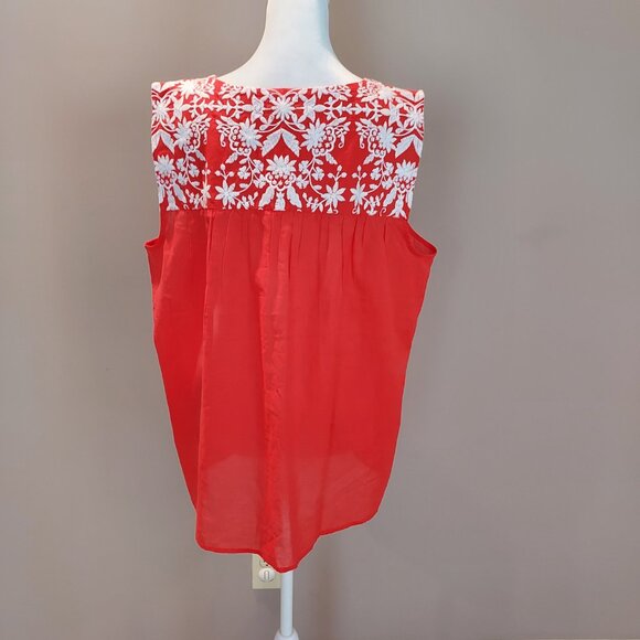 Talbots Embroidered Voile Shell Top Size XL - Picture 7 of 10